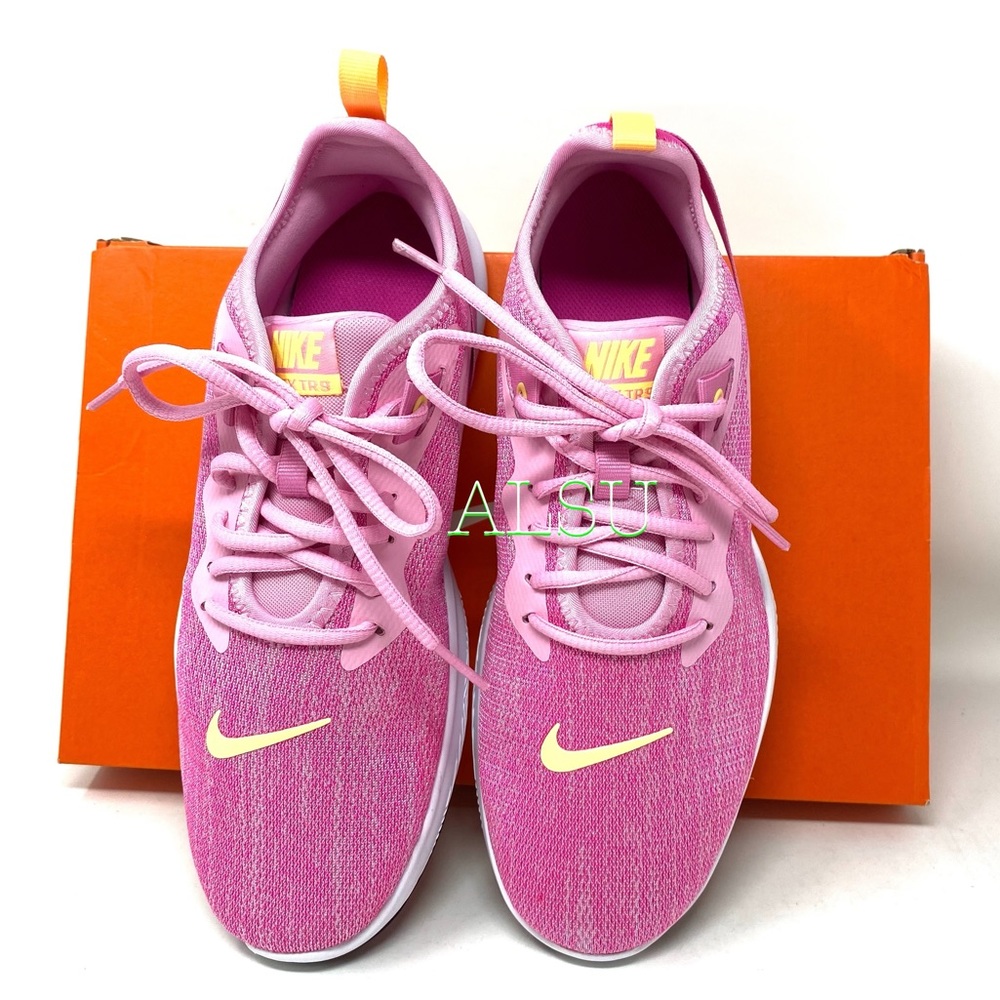 🌸Sale🌸 Nike Flex Trainer 9 Pink Rise Canvas Women Sneaker Size 7.5 AQ7491 600 - Picture 9 of 10